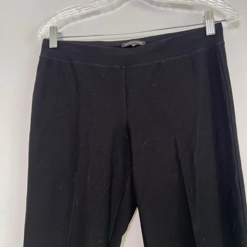 Eileen Fisher Women's Pull On Ankle Pants Stretch Black Sz 6